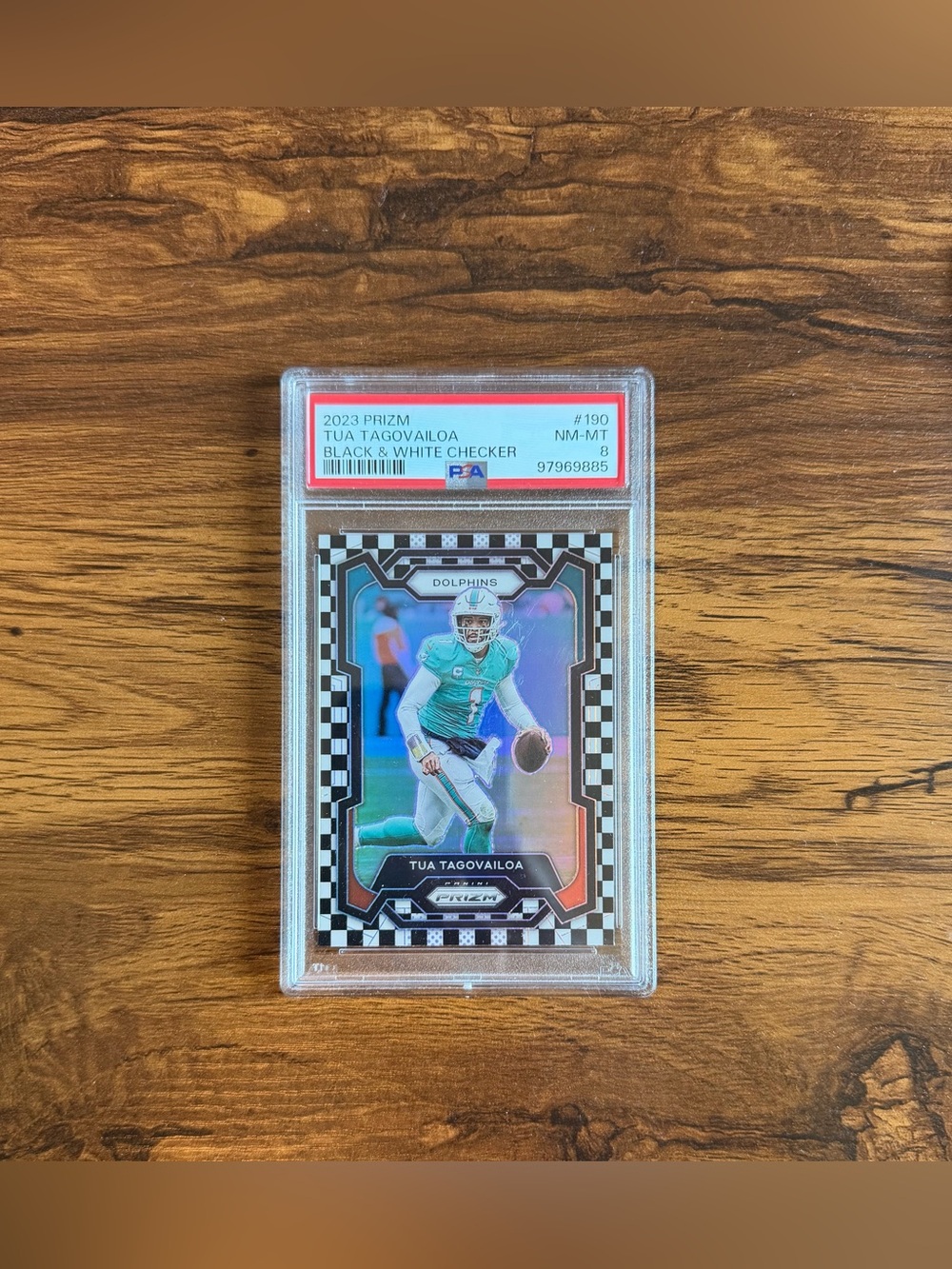 2023 Prizm Black & White Checker Rookie Card - Tua Tagovailoa
